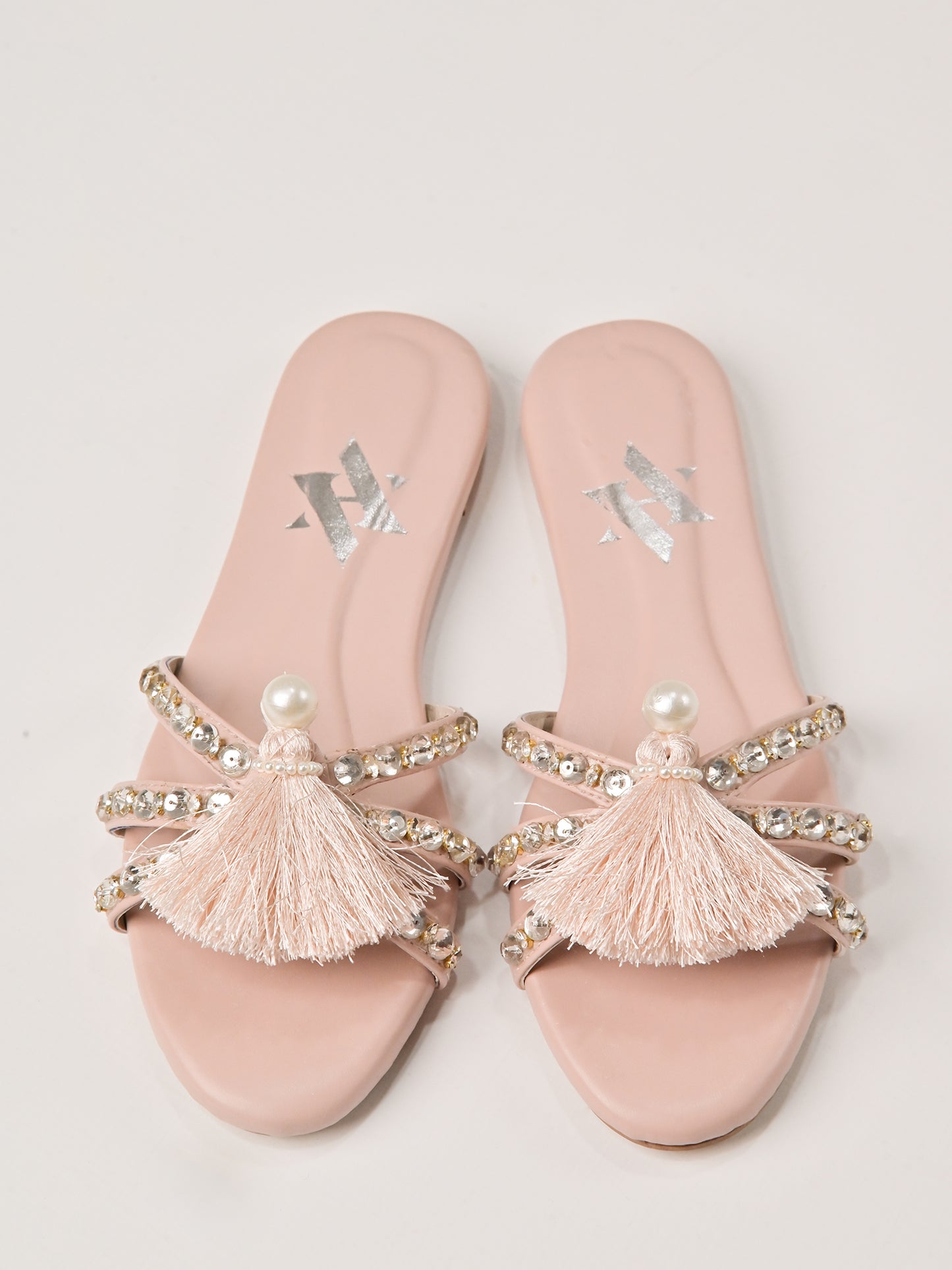 Blush Pearl Tassel Flats