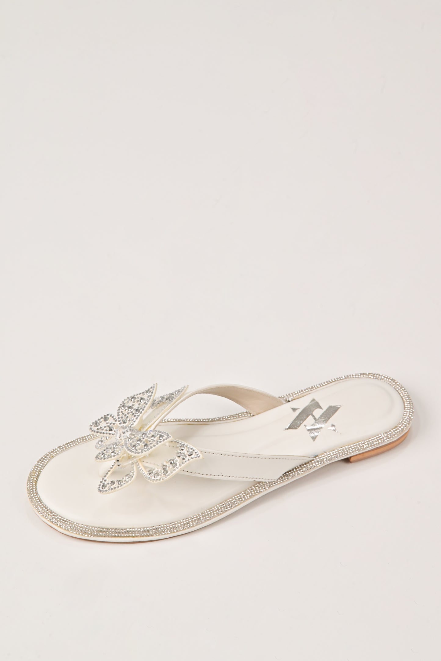 Ivory Crystal Butterfly Flat