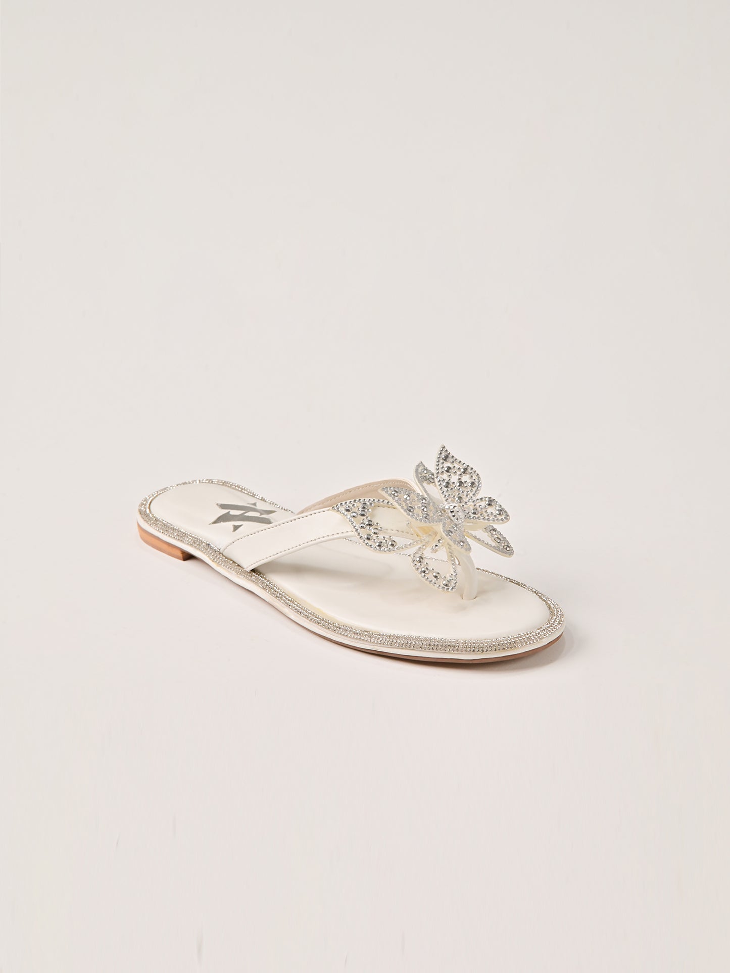 Ivory Crystal Butterfly Flat