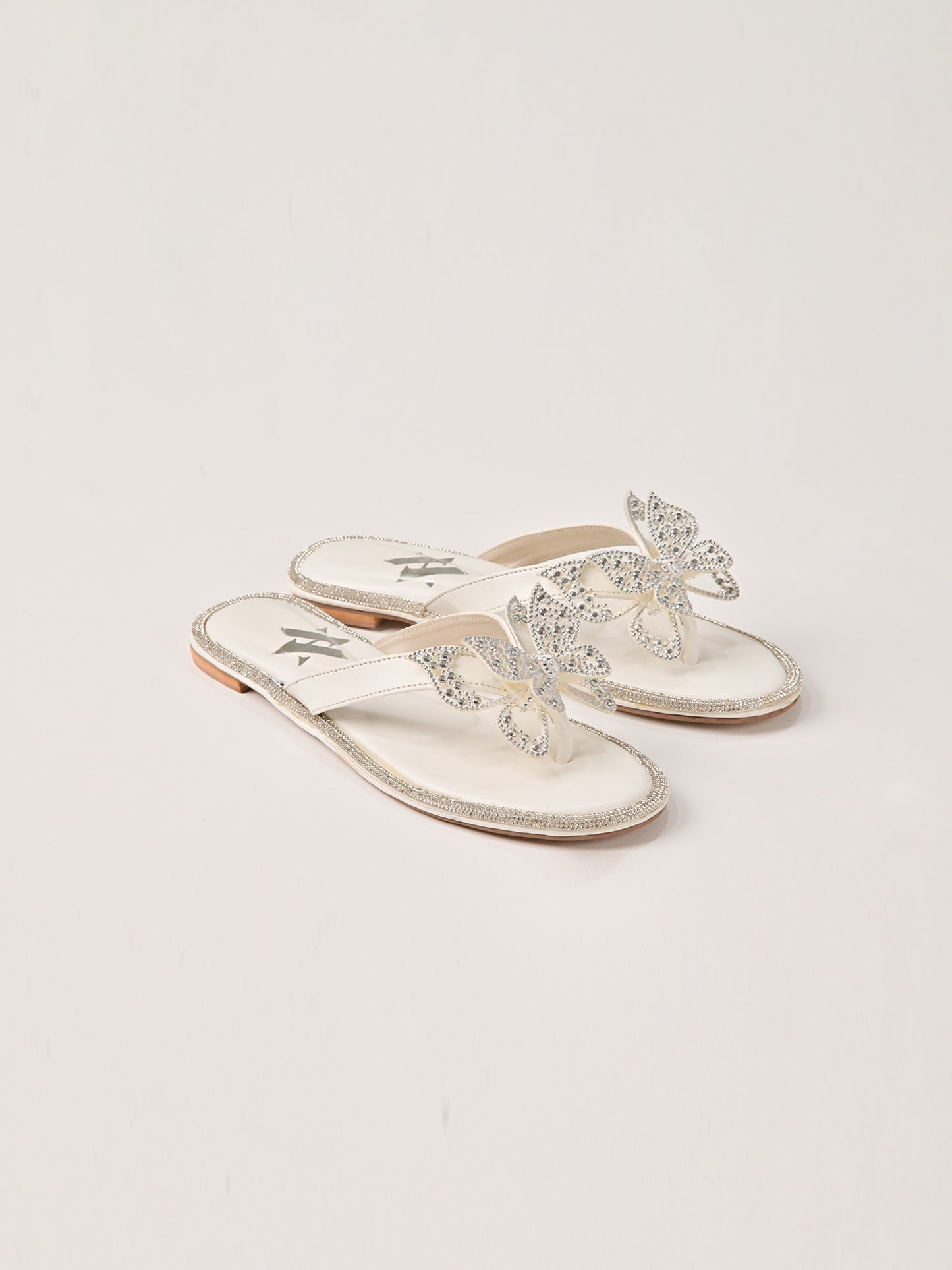 Ivory Crystal Butterfly Flat