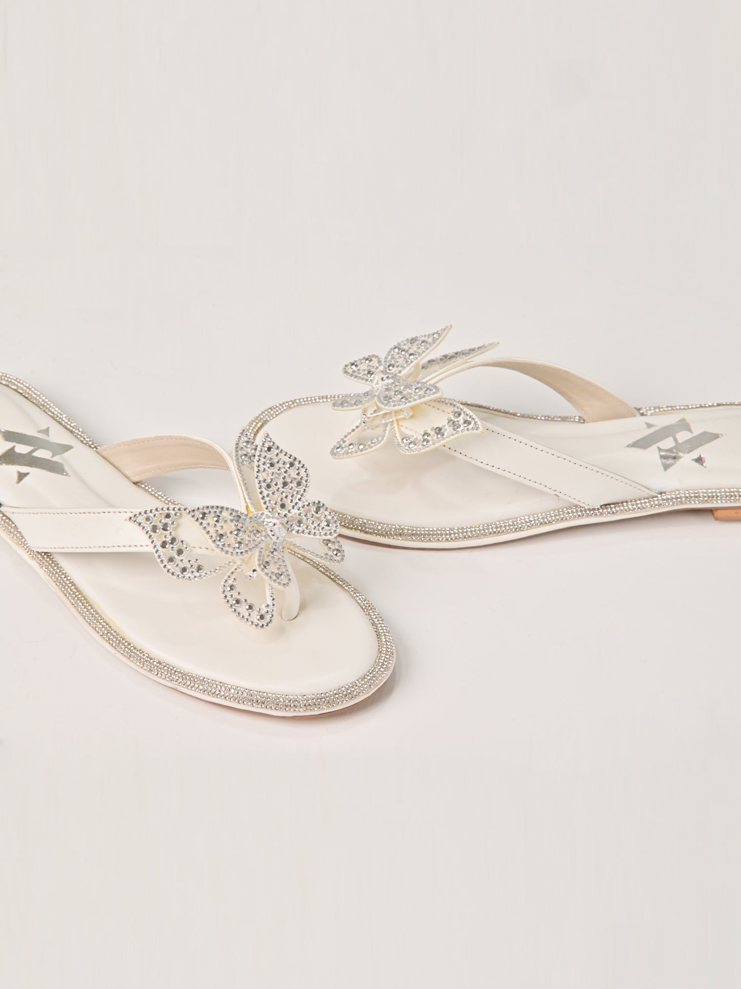 Ivory Crystal Butterfly Flat